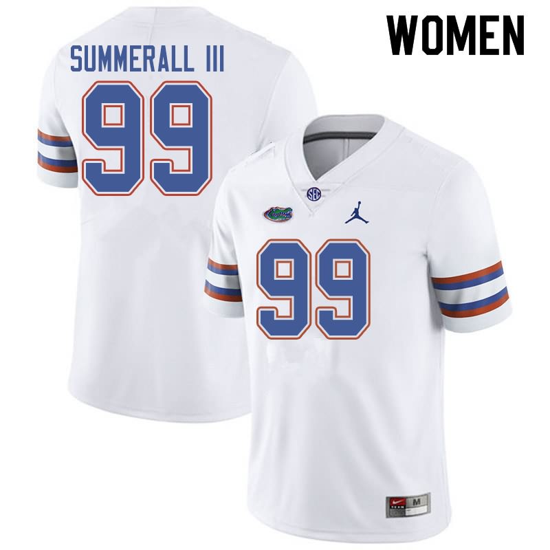 NCAA Florida Gators Lloyd Summerall III Women's #99 Jordan Brand White Stitched Authentic College Football Jersey VED3064JU